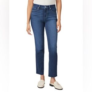 PAIGE Dark Blue Straight Leg Jeans